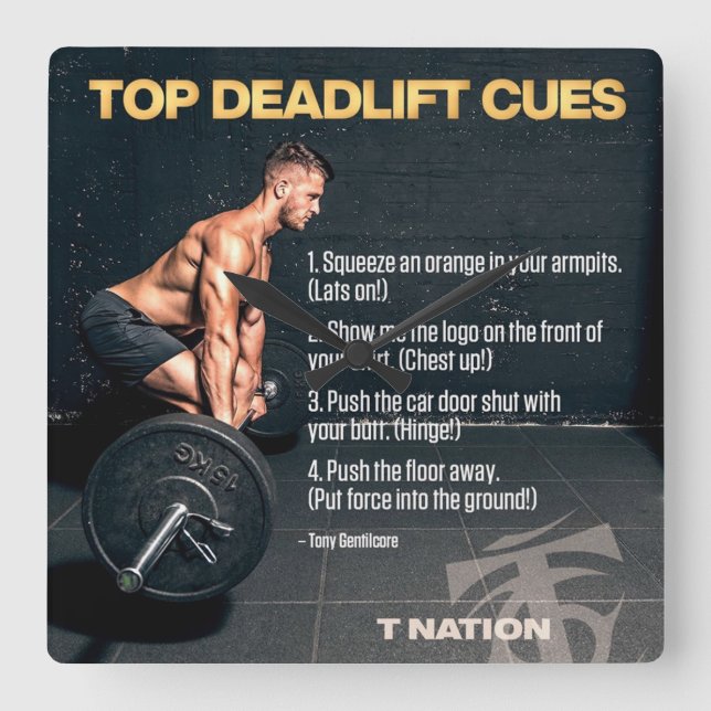 Bodybuilding Gym Workout Motivational Square Wall Clock (Front)