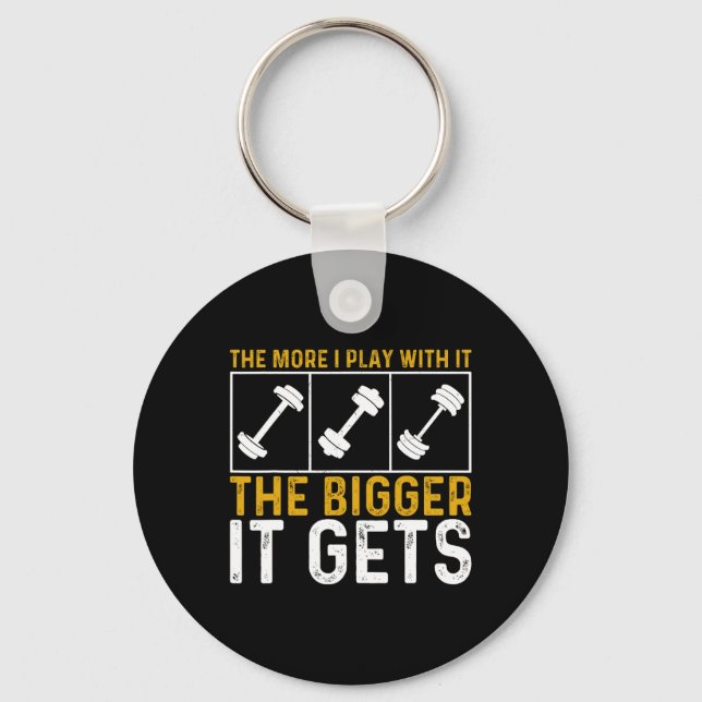 Bodybuilding Gym Workout Weightlifting Muscles Get Keychain (Front)