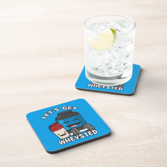 Bodybuilding Humour - Let's Get Wheysted Coaster (Right Side)