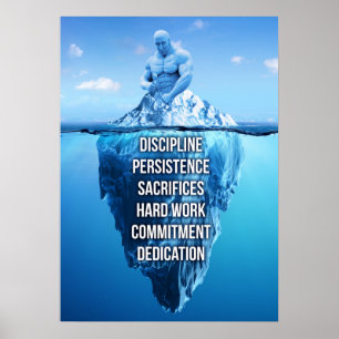 Bodybuilding Iceberg Sculpture Motivational Poster