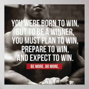 Bodybuilding Inspiration - Born To Win - Workout Poster