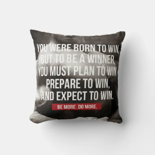 Bodybuilding Inspiration - Born To Win - Workout Throw Pillow