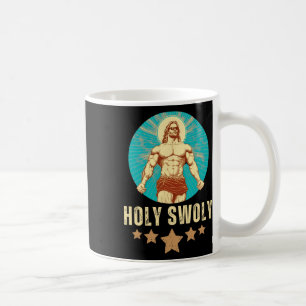 Bodybuilding Jesus Fitness Holy Swoly Funny Gym Coffee Mug