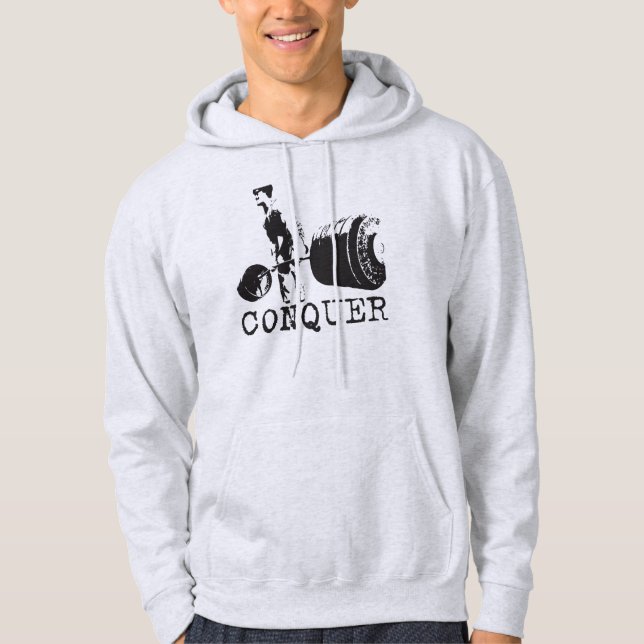 Bodybuilding Motivation - Conquer Hoodie (Front)