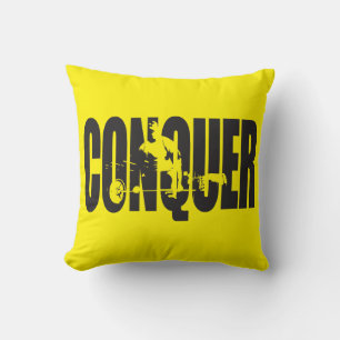 Bodybuilding Motivation - Conquer Throw Pillow