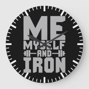 Bodybuilding Motivation - Me, Myself and Iron Large Clock