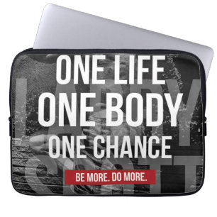 Bodybuilding Motivation - One Life, Body, Chance Laptop Sleeve