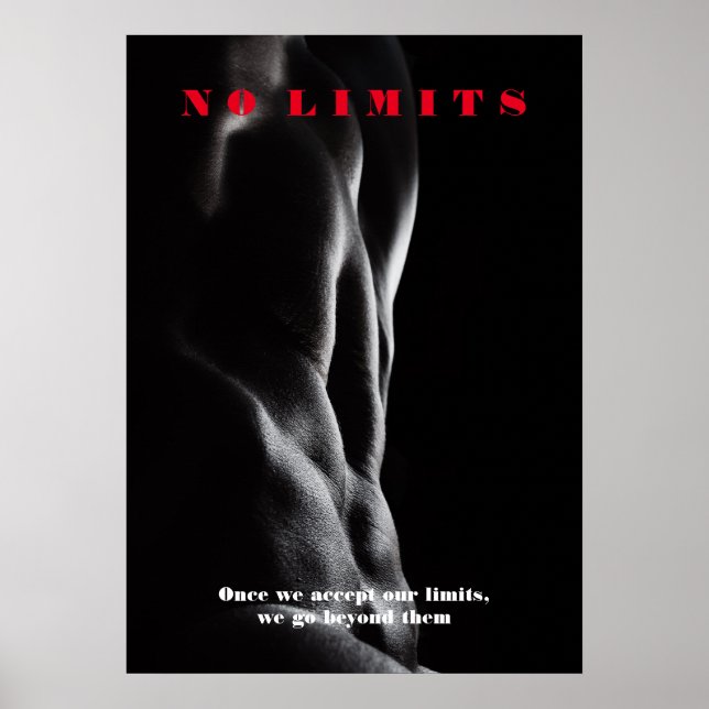 Bodybuilding Motivational Inspirational No Limits Poster (Front)