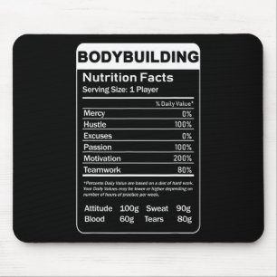 Bodybuilding Nutrition Facts Mouse Pad