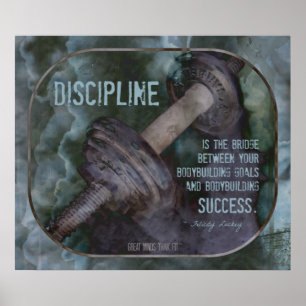 Bodybuilding Poster with Discipline Quote 003