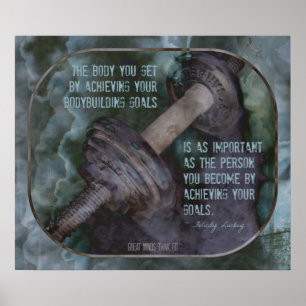 Bodybuilding Poster with Inspirational Quote 017
