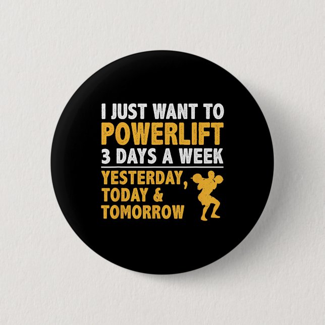 Bodybuilding Powerlifting  2 Inch Round Button (Front)