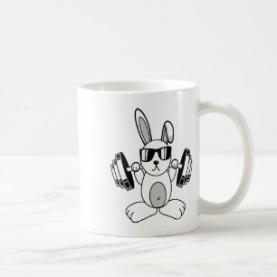 Bodybuilding Powerlifting Fitness Gym Rabbit - Squ Coffee Mug