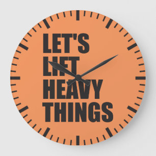 Bodybuilding, Powerlifting - Lift Heavy Things Large Clock