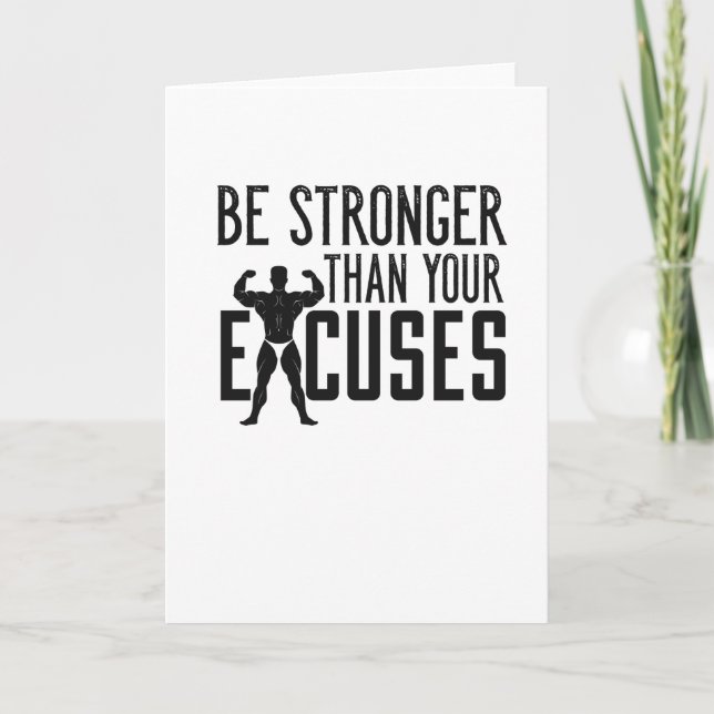 Bodybuilding Saying Motivation Workout Gym Fitness Card (Front)