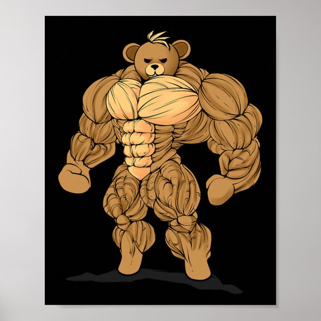 Bodybuilding Strength Sport Bear  Poster (Front)