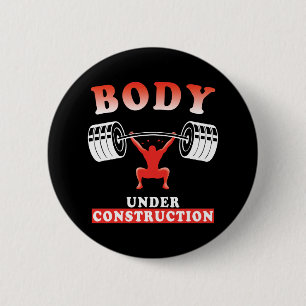 Bodybuilding training motivational workout quote 2 inch round button
