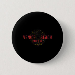 Bodybuilding Venice Beach California Weightlifting 2 Inch Round Button