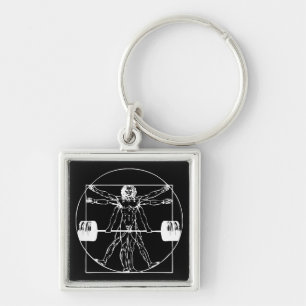 Bodybuilding - Vitruvian Barbell Man Keychain