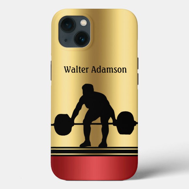Bodybuilding weightlifter silhouette Personalize  Case-Mate iPhone Case (Back)