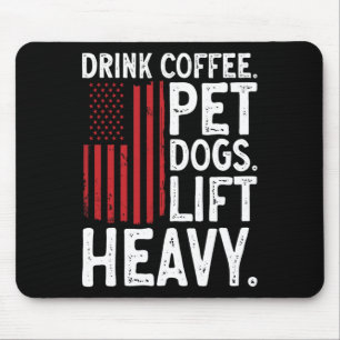 Bodybuilding Weightlifting Drink Coffee Pet Dogs L Mouse Pad