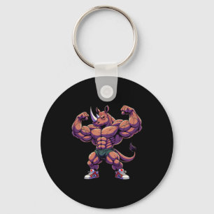 Bodybuilding Workout Gym Men Pocket Rhino With Mus Keychain
