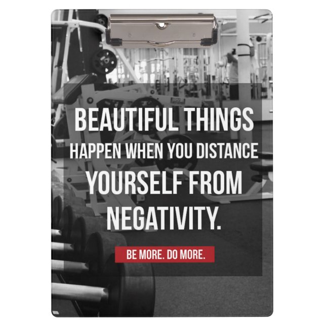 Bodybuilding Workout Motivation - Negativity Clipboard (Front)