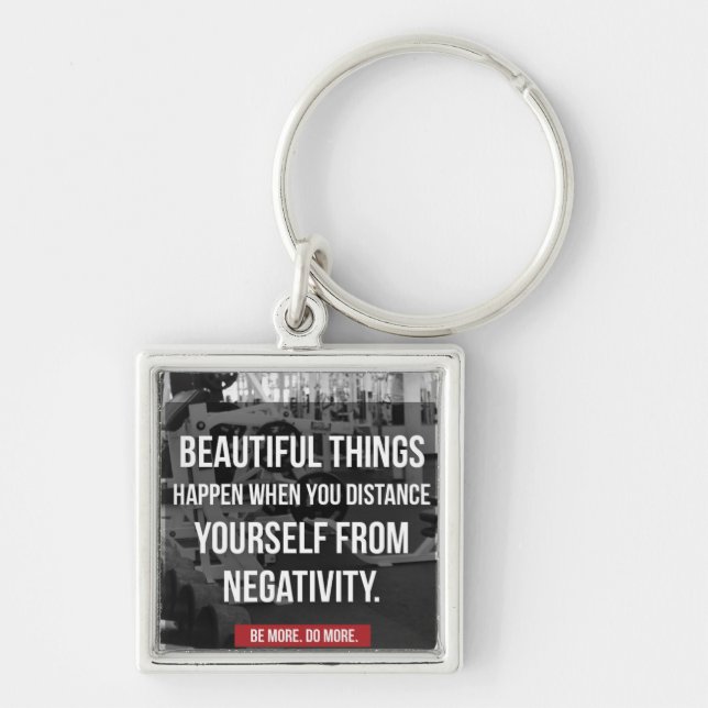 Bodybuilding Workout Motivation - Negativity Keychain (Front)