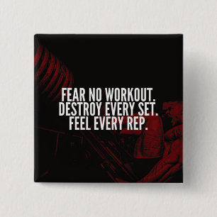 Bodybuilding Workout Motivational 2 Inch Square Button