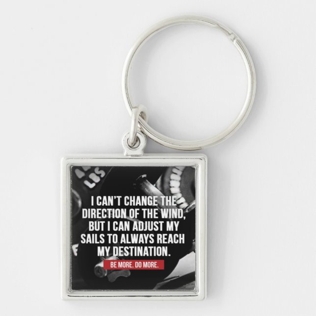 Bodybuilding Workout Motivational Words Keychain (Front)