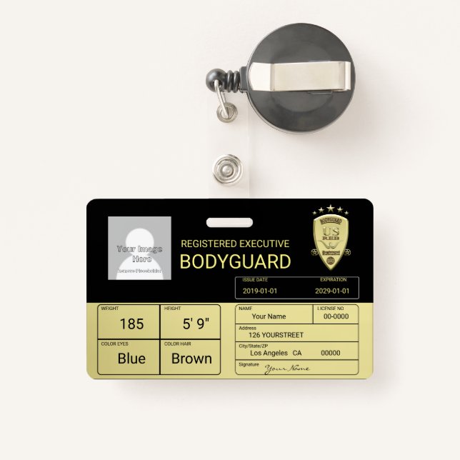 Bodyguard Badge (Back with Retractable)