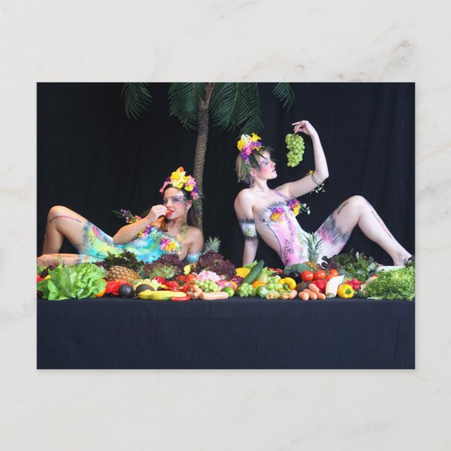Bodypainting Lebendbuffet - bodyart living buffet Postcard (Front)