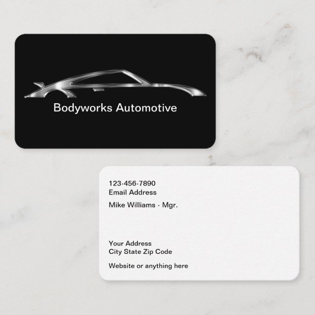 Bodyshop pour peinture automobile classique Carte  (Devant / Derrière)