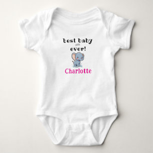 Bodysuit w Funny Slogan & Name, Best Baby Bodysuit