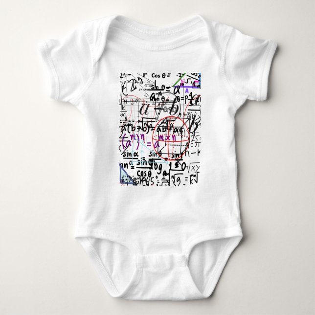 Bodysuit white maths pattrerned (Front)