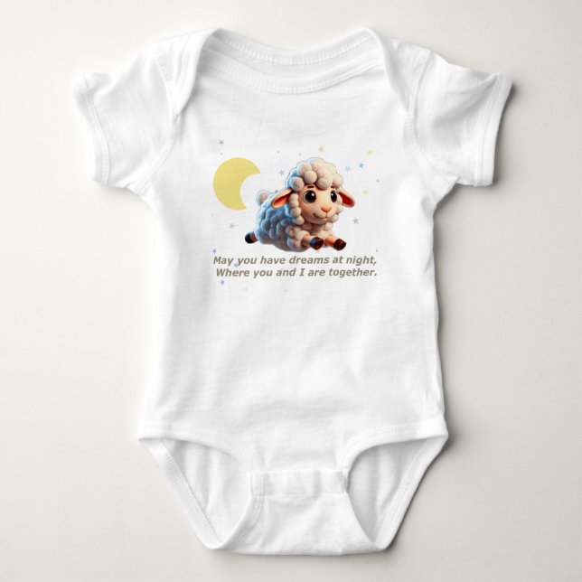 Bodysuit with a cute sheep print (Front)