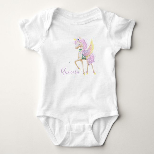 Bodysuit with a cute unicorn. (Front)
