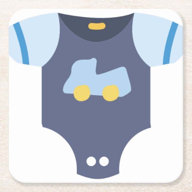 bodysuit with truck square paper coaster (Front)