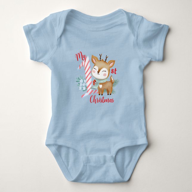 Bodysuits with illustration of a baby deer. (Front)