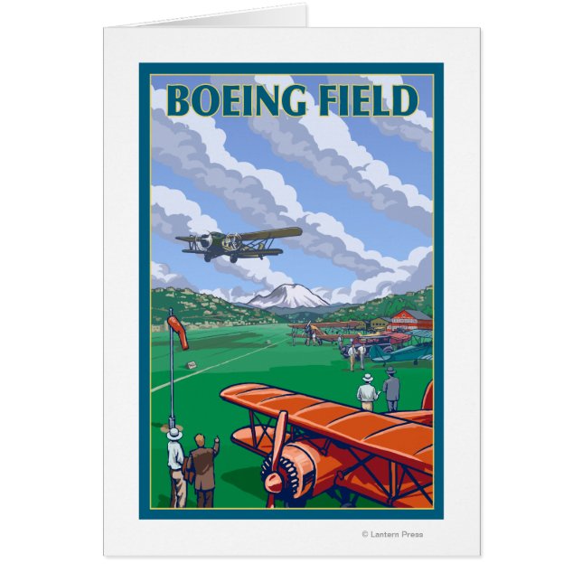 Boeing Field Vintage Travel Poster (Front)