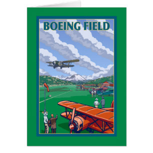 Boeing Field Vintage Travel Poster