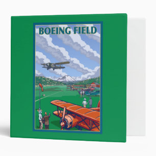 Boeing Field Vintage Travel Poster Binder