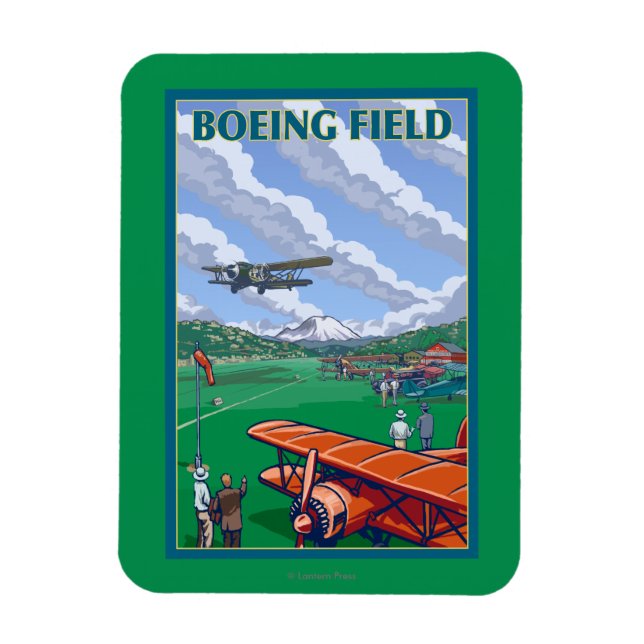 Boeing Field Vintage Travel Poster Magnet (Vertical)