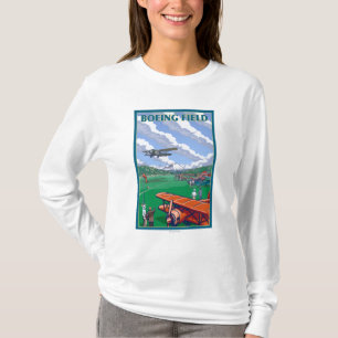 Boeing Field Vintage Travel Poster T-Shirt
