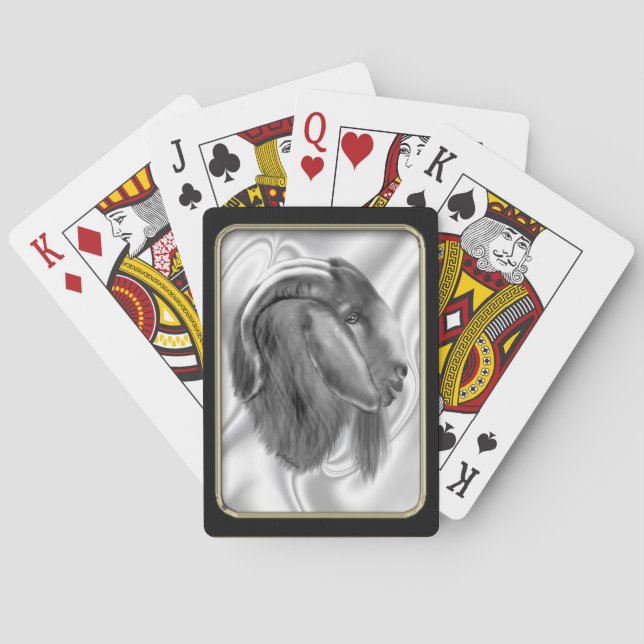 Boer Goat Black Frame Bicycle® Playing Cards (Back)