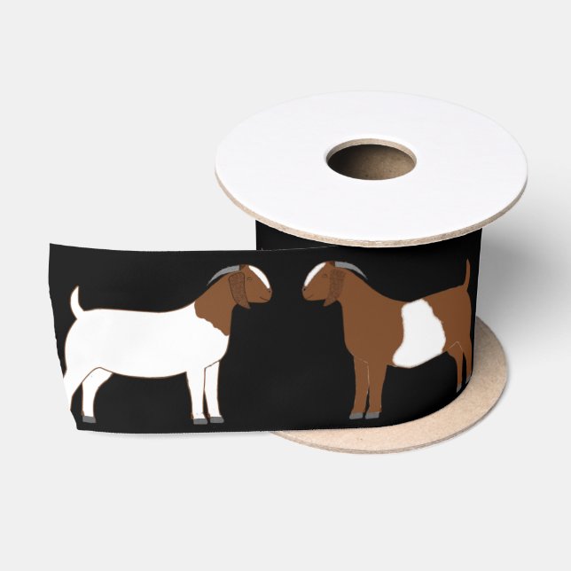 Boer Goat Farm Black Satin Ribbon (Spool)