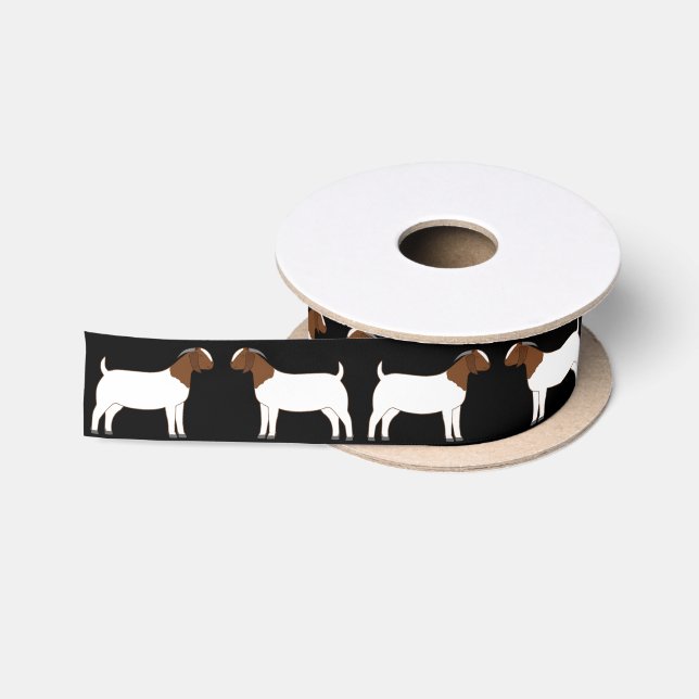 Boer Goat Farm Black Satin Ribbon (Spool)