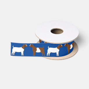 Boer Goat Farm Blue Satin Ribbon