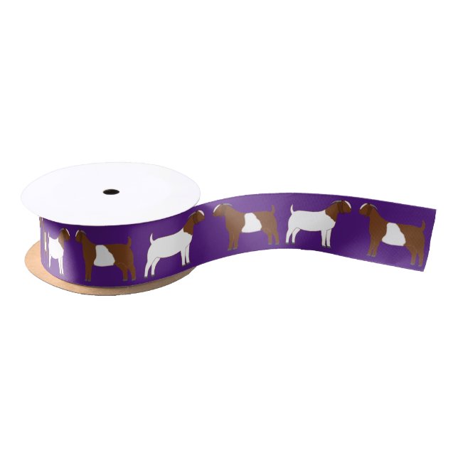 Boer Goat Farm Purple Satin Ribbon (Spool)