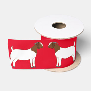 Boer Goat Farm Red Satin Ribbon